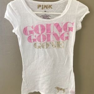 Pink Victoria's Secret "Going Going Gone" shirt